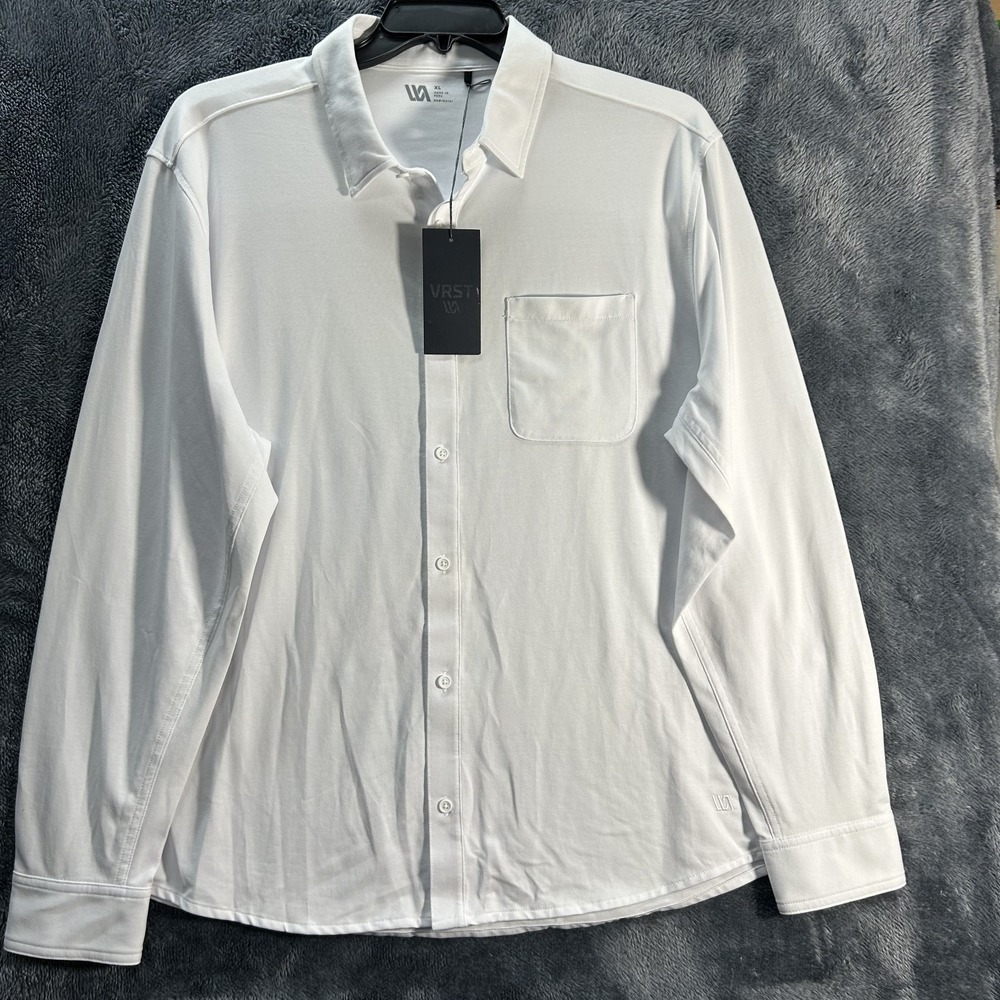 VRST Mens Size XL White Limitless Long Sleeve Button Up Shirt
